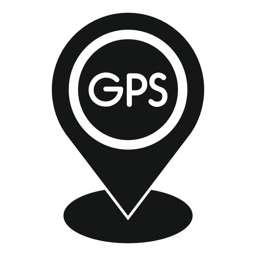 Black gps pointer icon showing location tracking vector