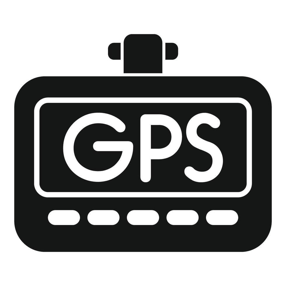 Car gps navigator device showing gps text icon vector