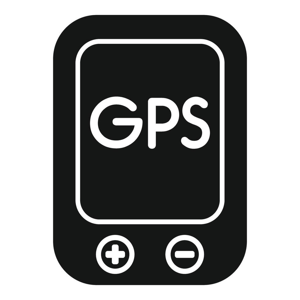 Gps navigator device showing gps text on screen icon vector