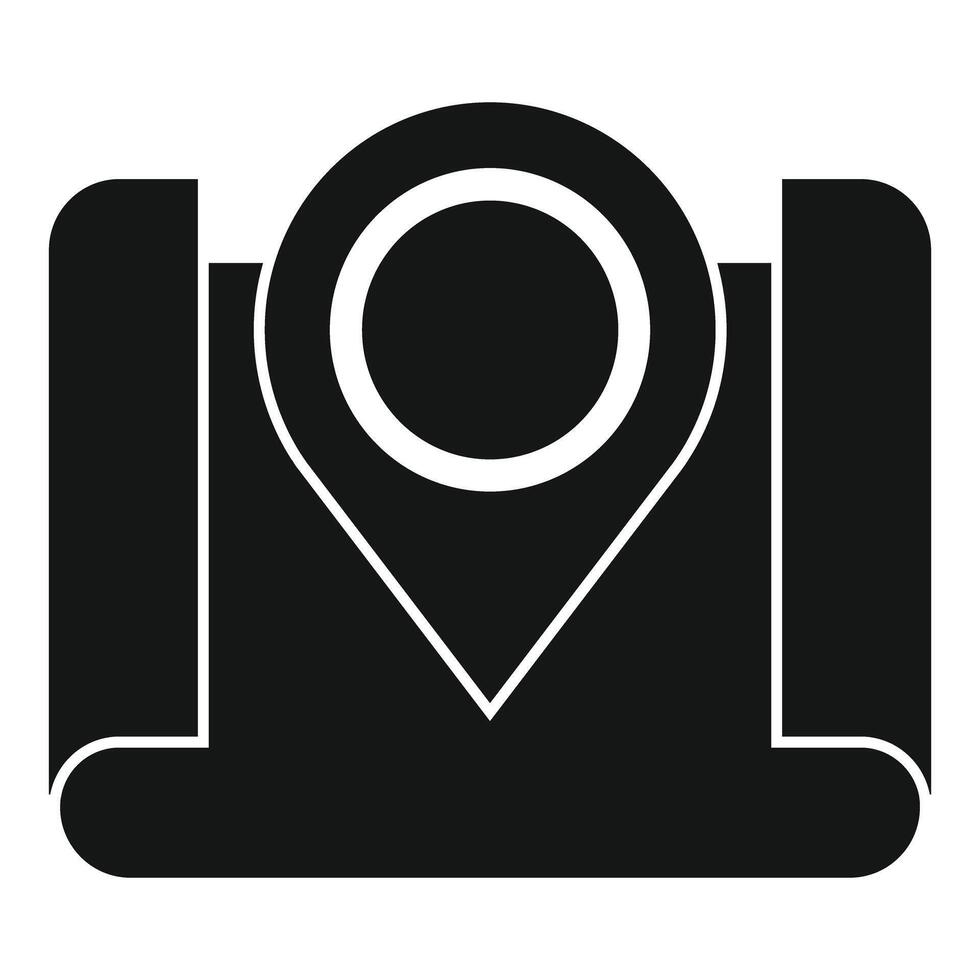 Black location pin marking a point on a map for navigation vector