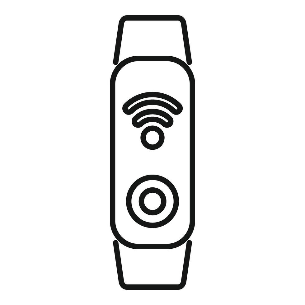 Outline style icon depicting a smartwatch connecting to wifi vector
