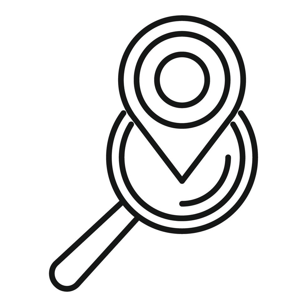 Magnifying glass searching location icon showing search address vector