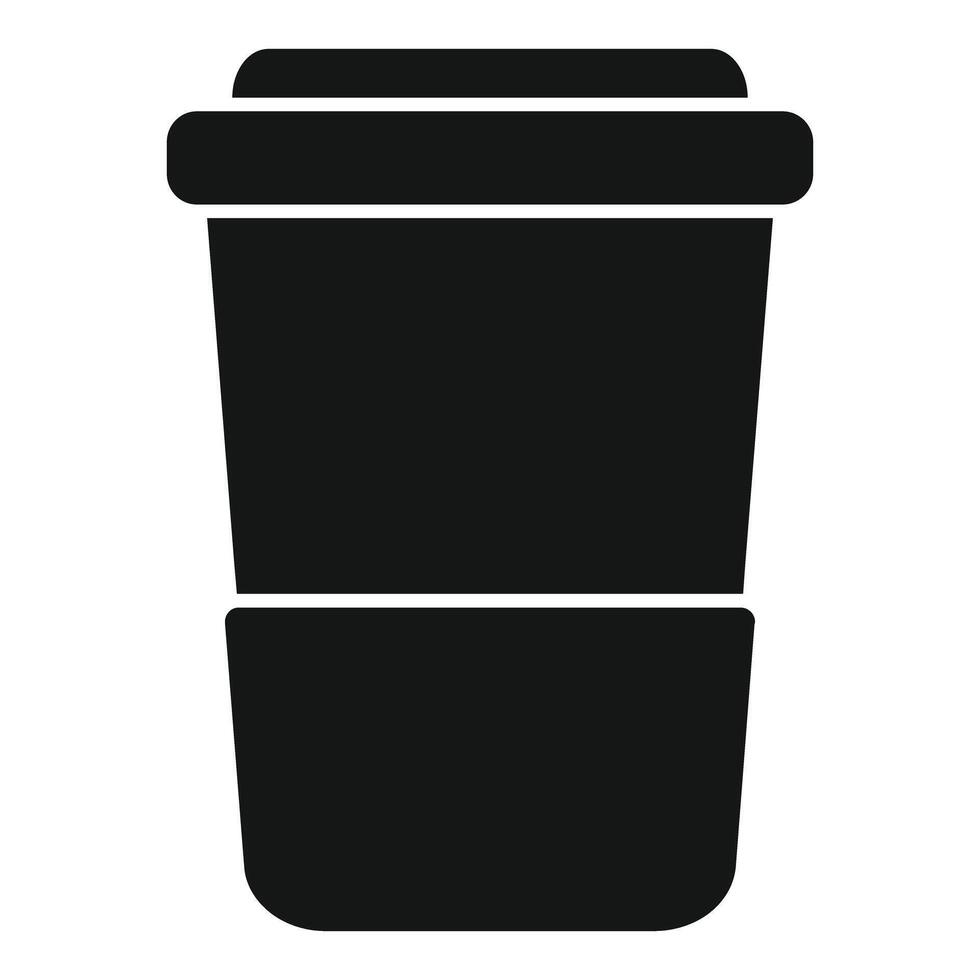 Black and white simple icon of a disposable coffee cup vector