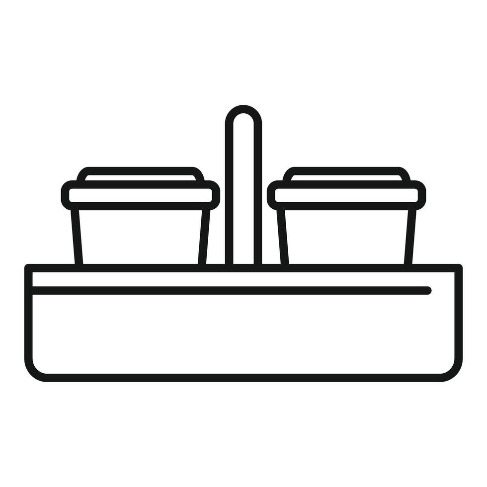Coffee cup holder standing on cafe table line icon vector