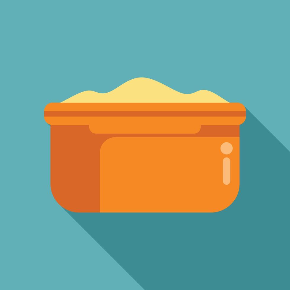 Orange sandbox full of sand for children playing on a sunny day vector