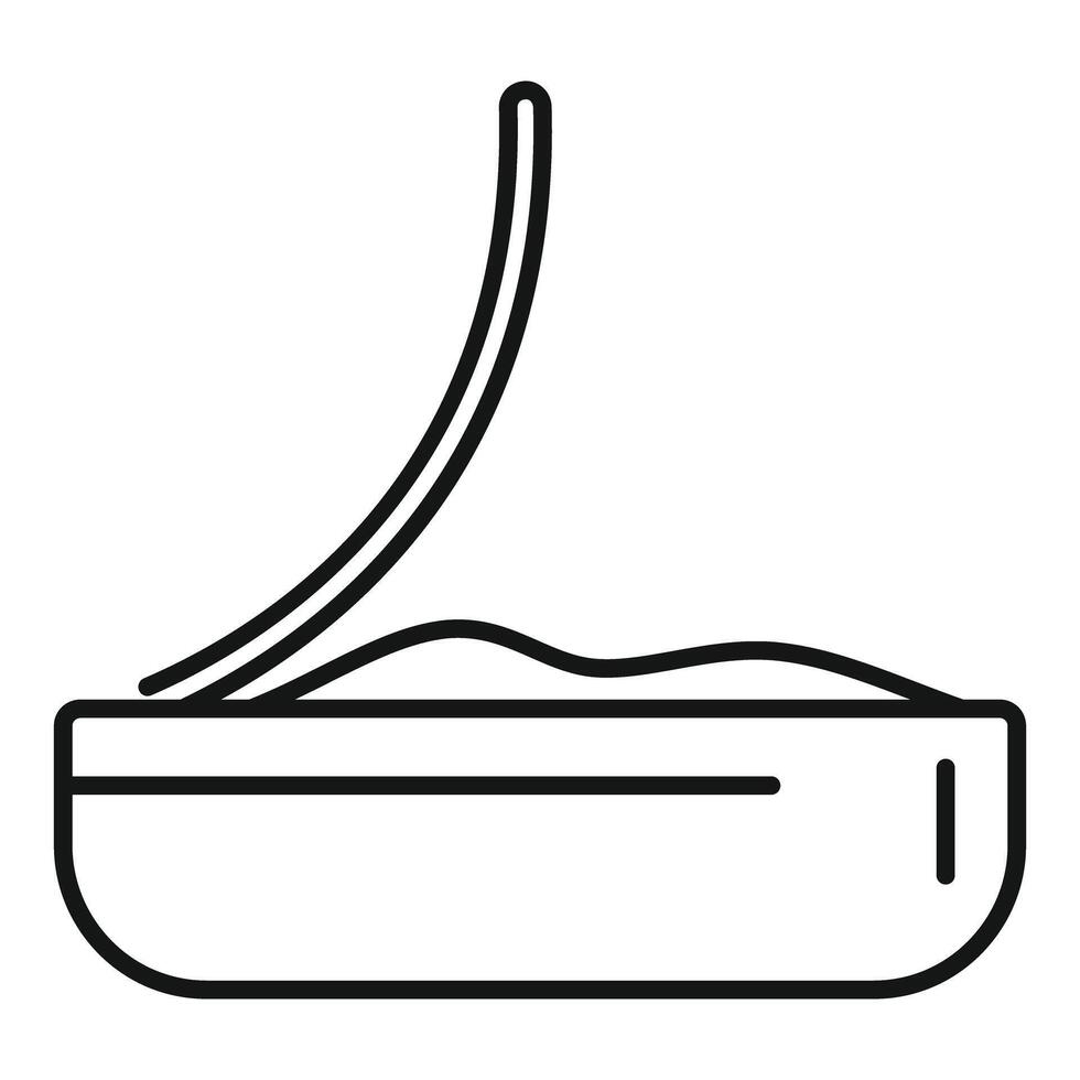 Incense stick burning in bowl for meditation and relaxation line icon vector
