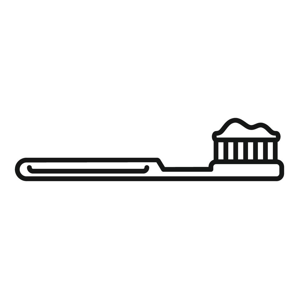Toothbrush with toothpaste for cleaning teeth icon vector