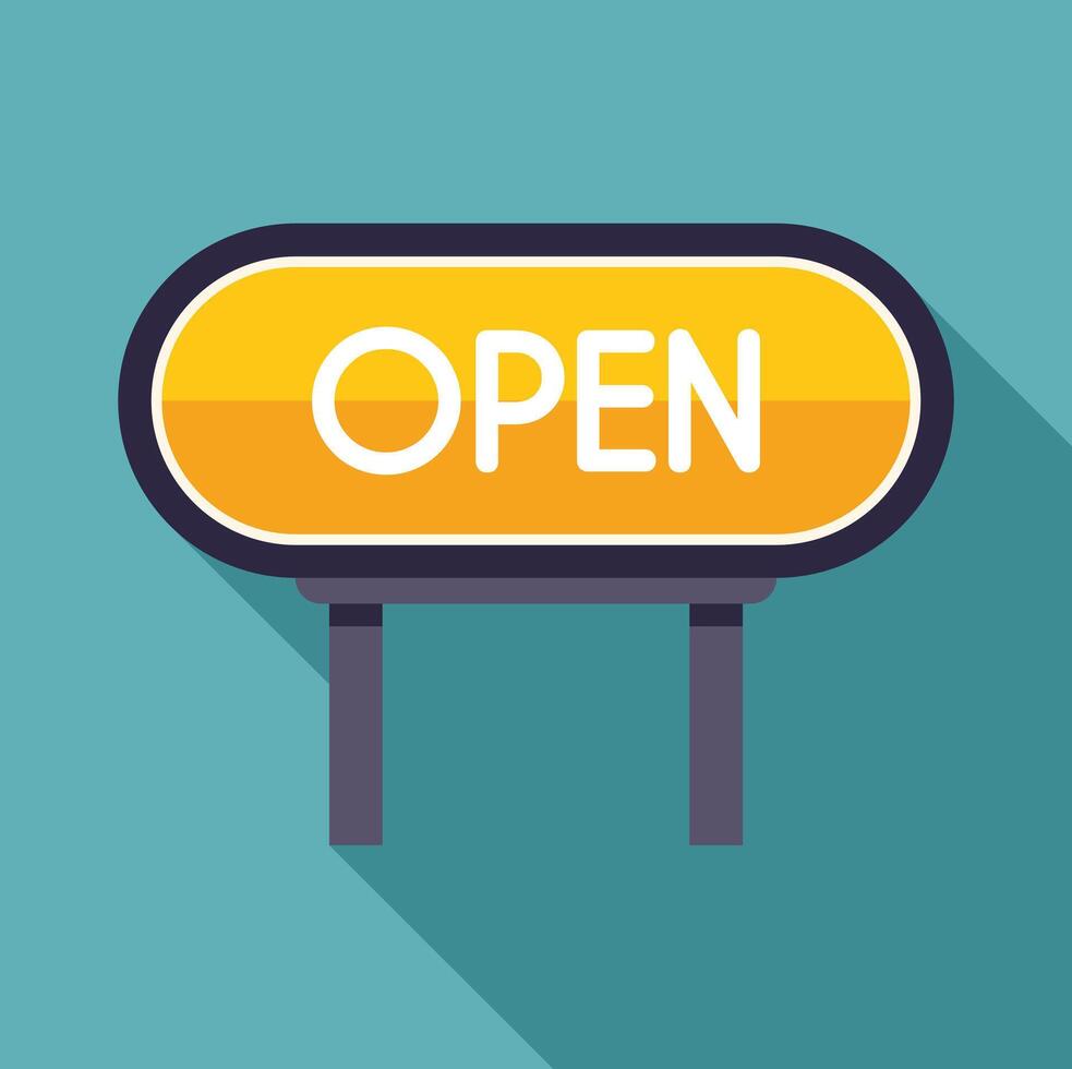 Open sign indicating business is open for customers vector