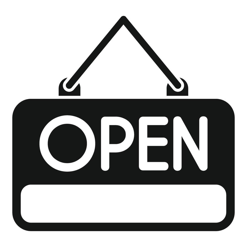 Hanging open sign indicating business is open for customers vector