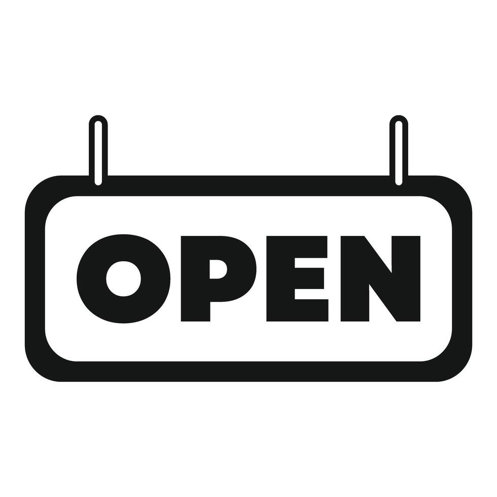 Hanging open sign indicating business is open for customers vector
