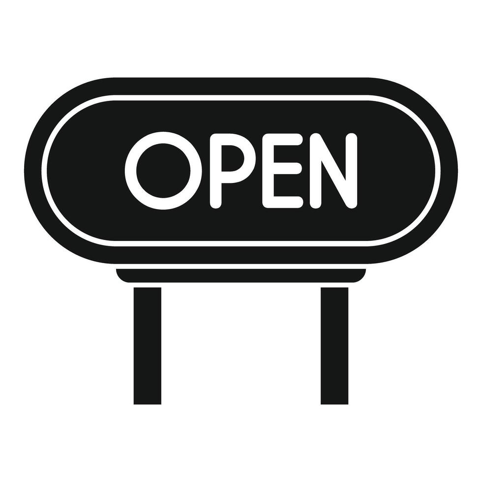Oval black and white open sign showing shop is open for business vector