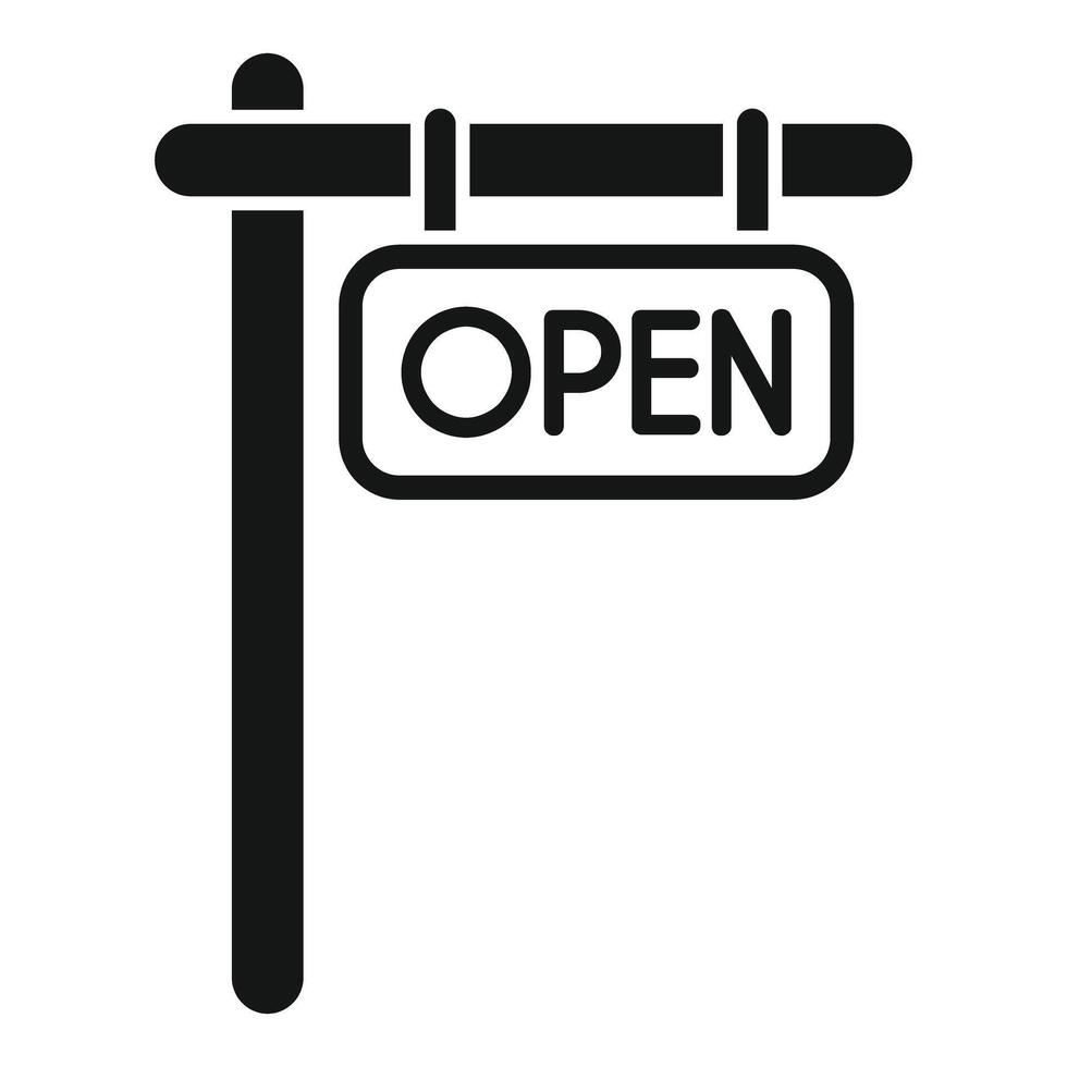 Open sign hanging and indicating shop is open for business vector