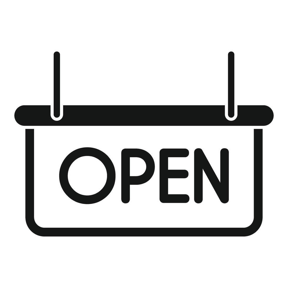 Hanging sign showing open business hours vector