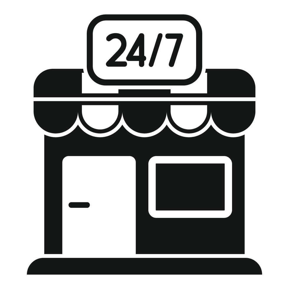 Small business open 24 hours a day 7 days a week icon vector