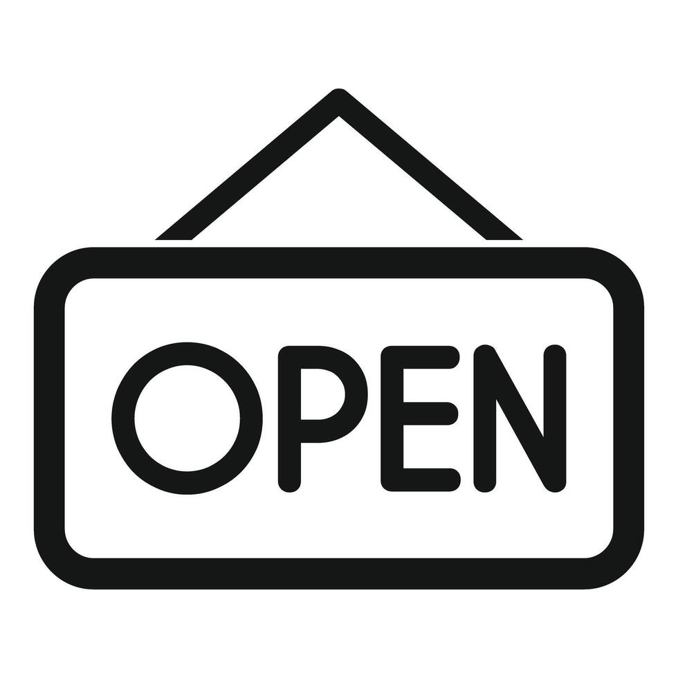 Hanging open sign indicating business is open for customers vector