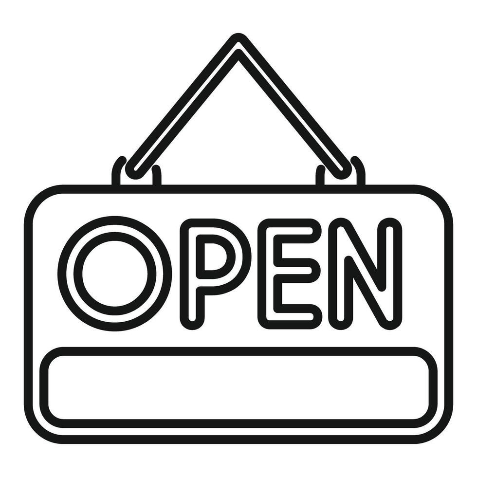 Hanging open sign indicating business is open for customers vector