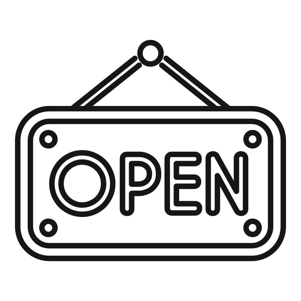 Hanging open sign indicating business is open for customers vector