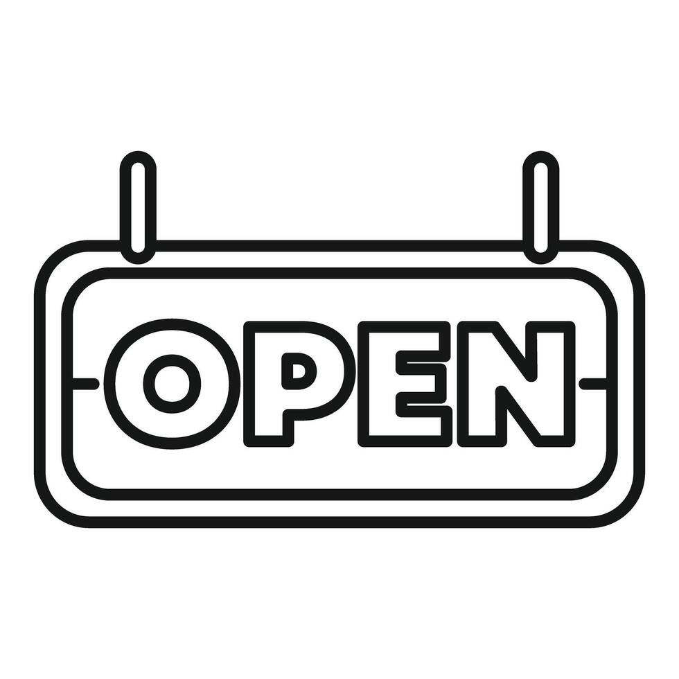 Hanging open sign indicating business is open for customers vector