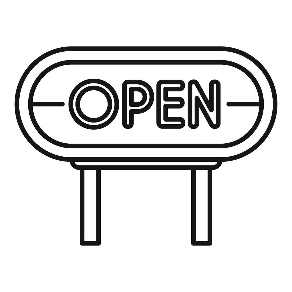 Oval open sign indicating shop is open for business vector