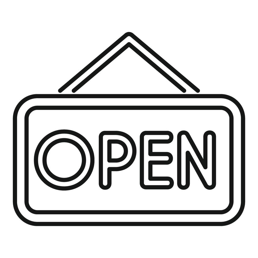 Open sign hanging indicating shop is open for business vector