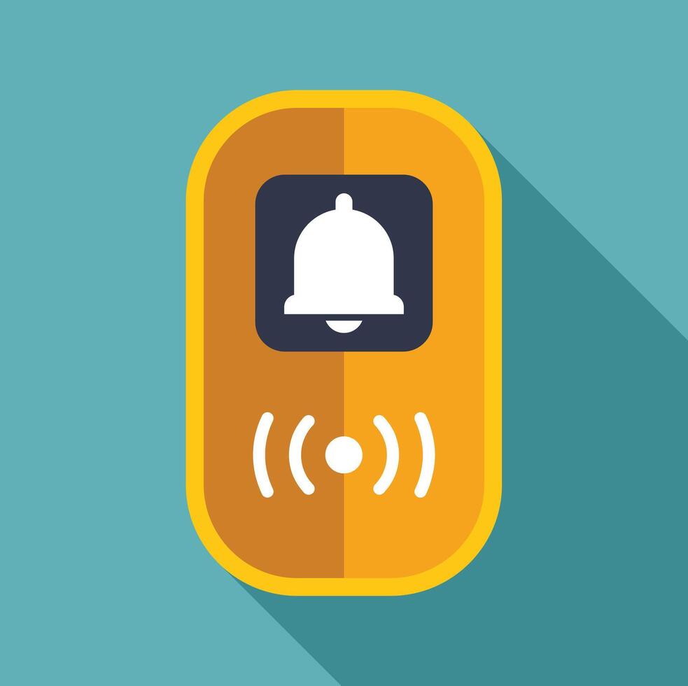Mobile phone showing incoming call with bell and radio waves vector