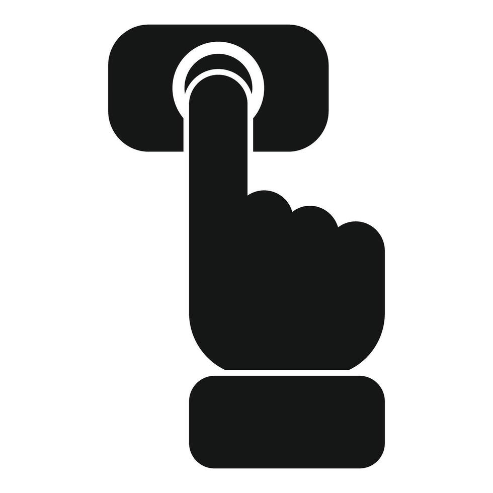 Hand pushing button icon showing finger pressing vector