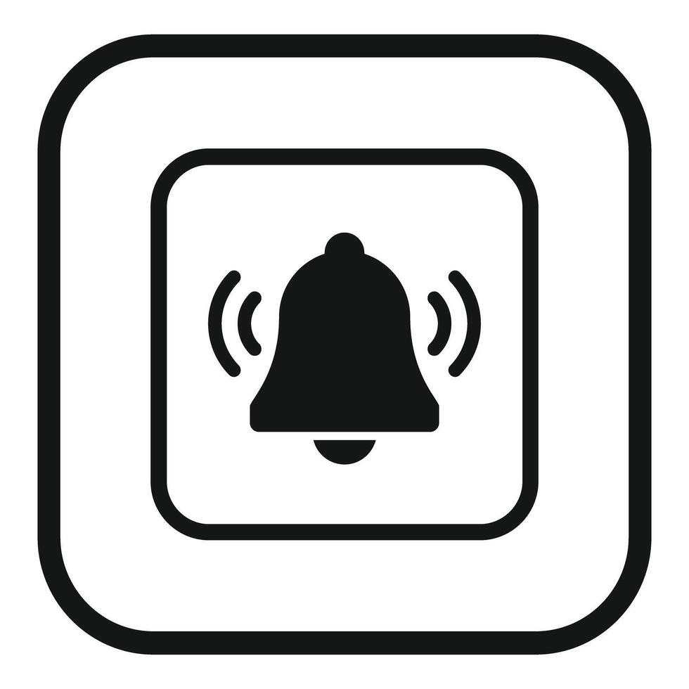 Alarm bell ringing icon showing alert and warning vector