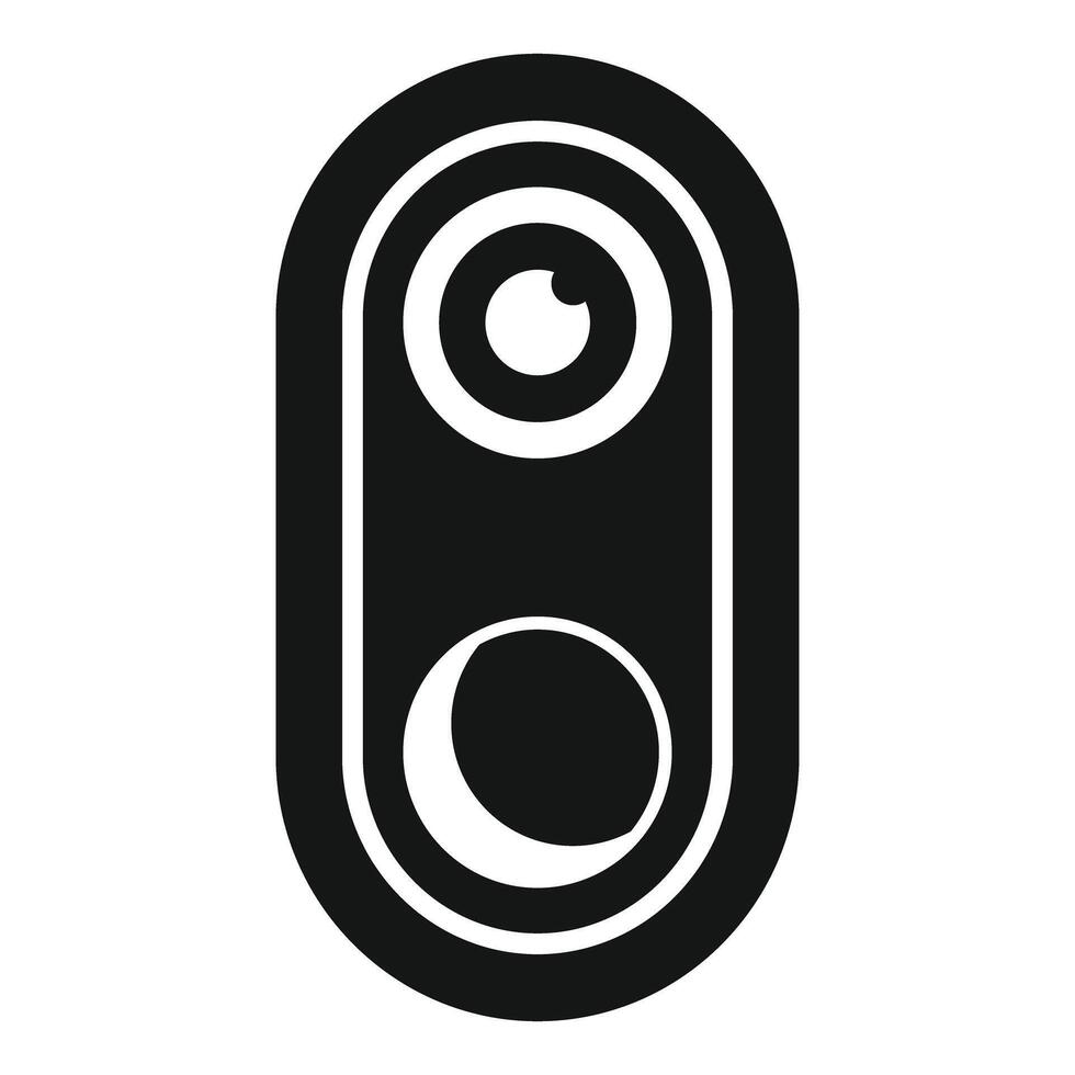 Action camera is recording with two lenses in simple style vector
