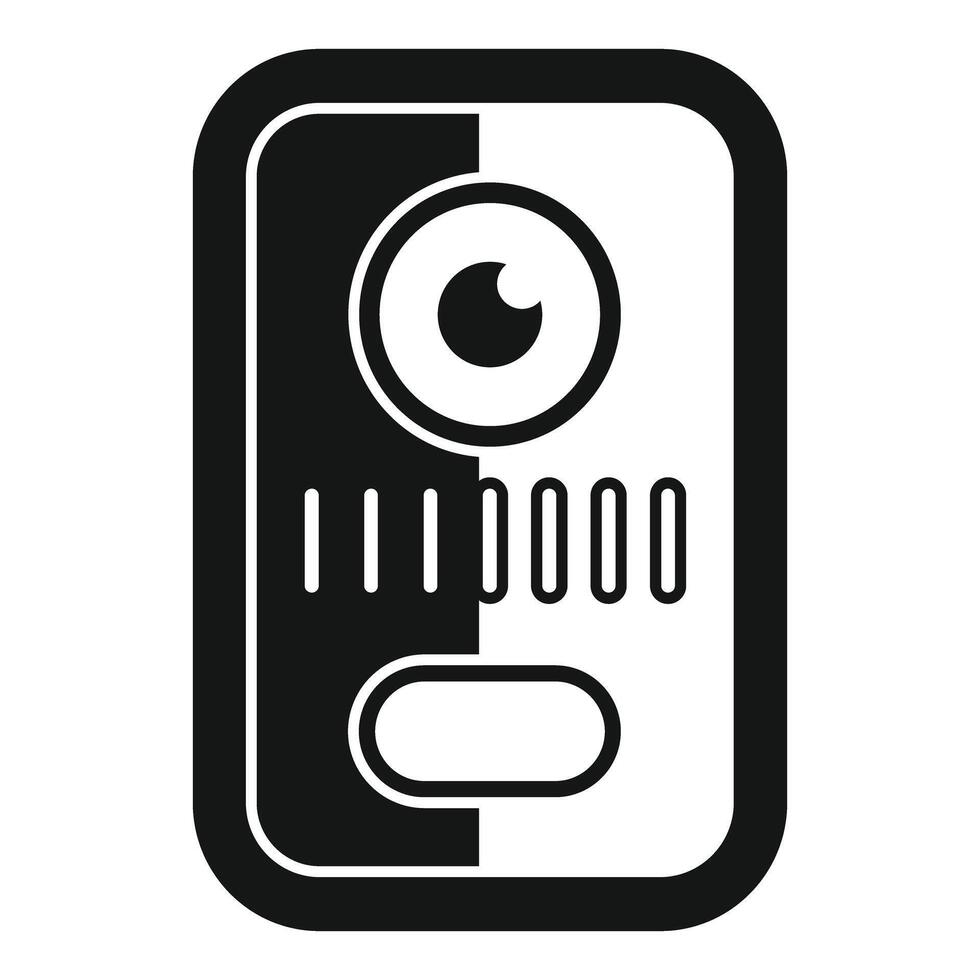 Black and white intercom icon showing security system vector