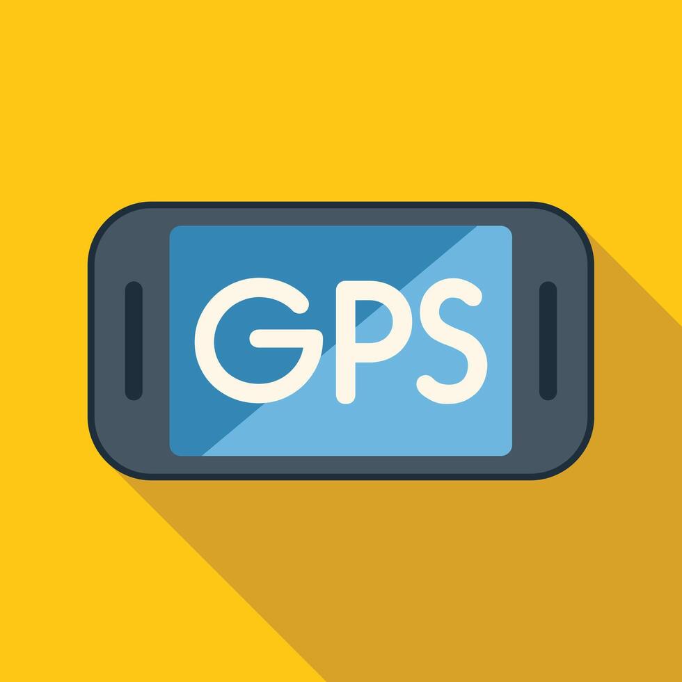 Smartphone is showing a gps navigation system on its screen vector