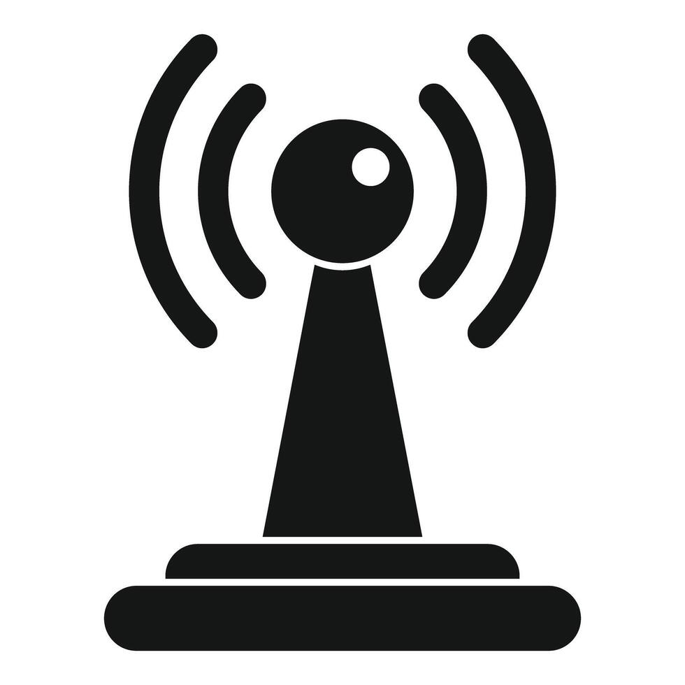Wireless network icon broadcasting radio signal vector