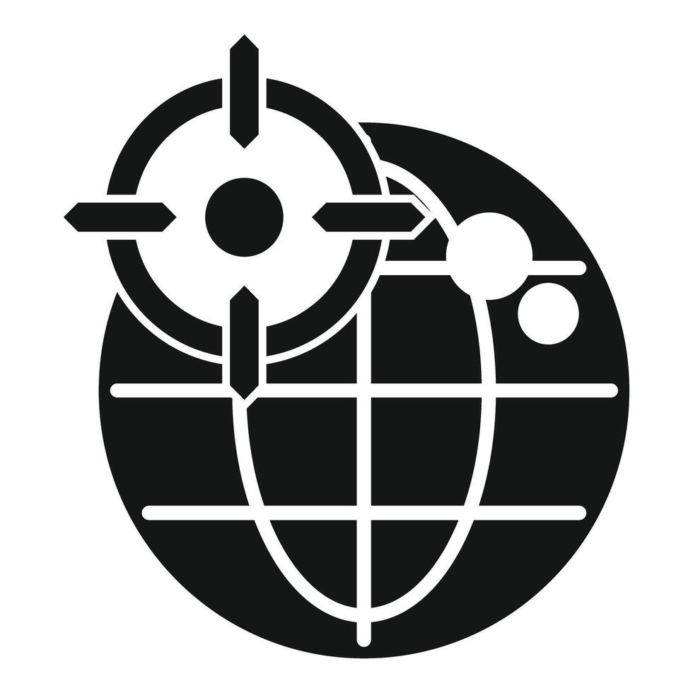Global target aiming earth globe with crosshair vector