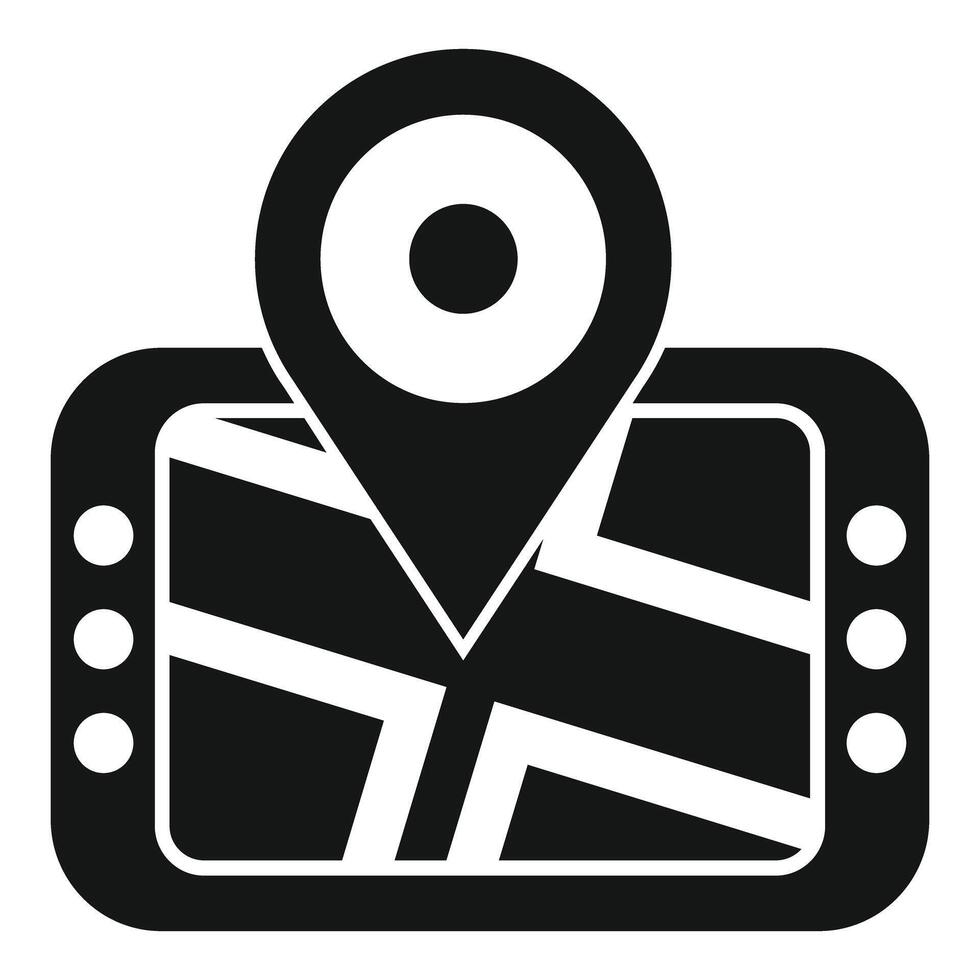 Gps navigation system showing location on digital map vector