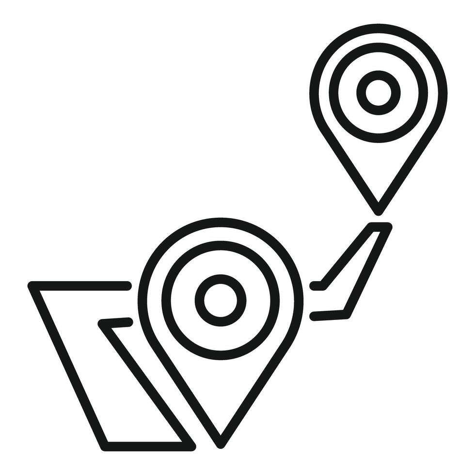 Gps navigation system showing route with destination and starting points vector