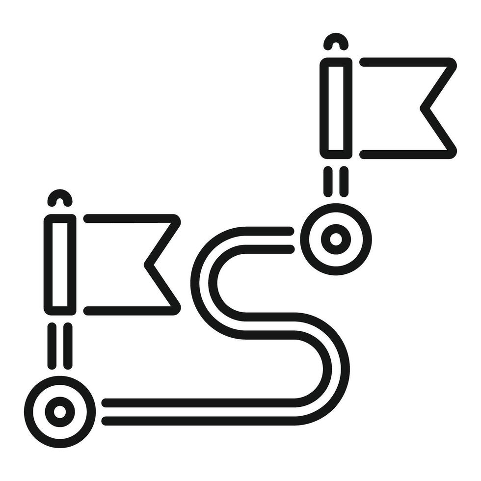 Route with pins and flags showing the way to success vector