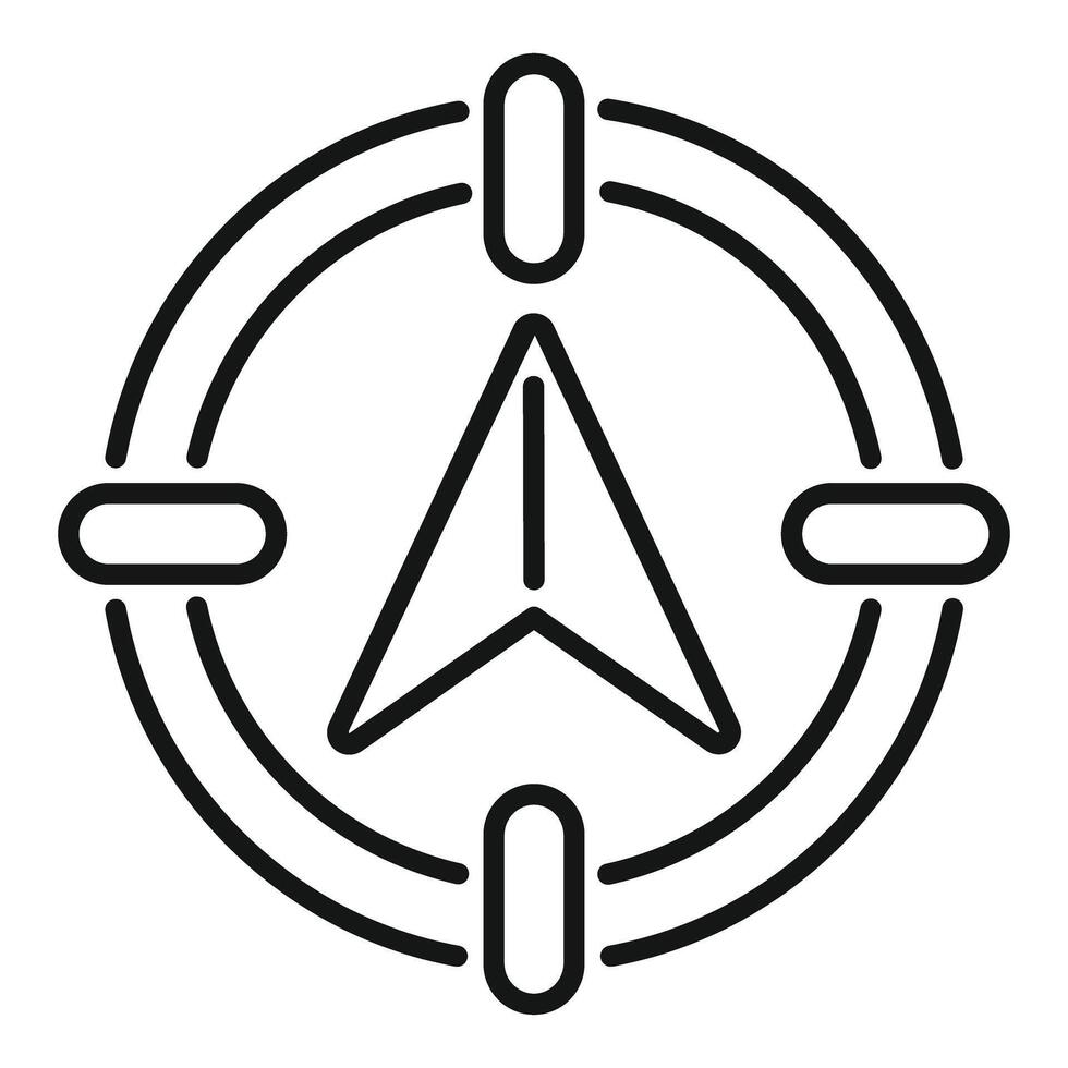 Navigation compass pointing north showing direction icon vector