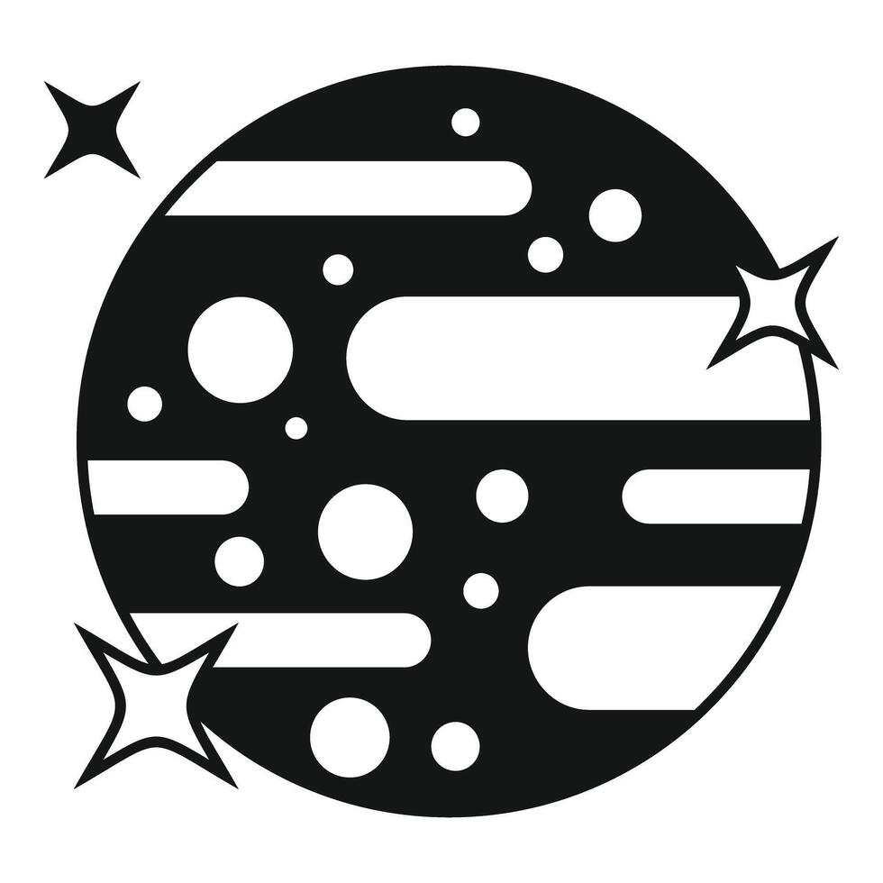 Big gas giant planet surrounded by stars vector
