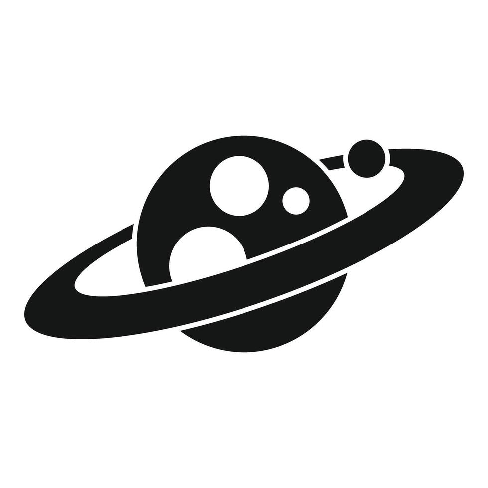 Saturn planet rotating around the sun icon showing outer space vector