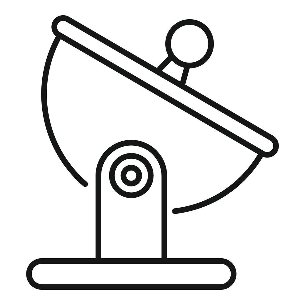 Parabolic antenna receiving signal, telecommunication technology icon vector