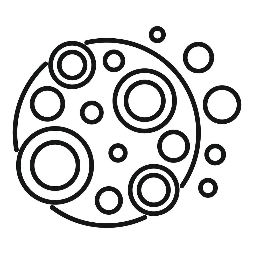 Round shape element depicting full moon with craters for space exploration vector