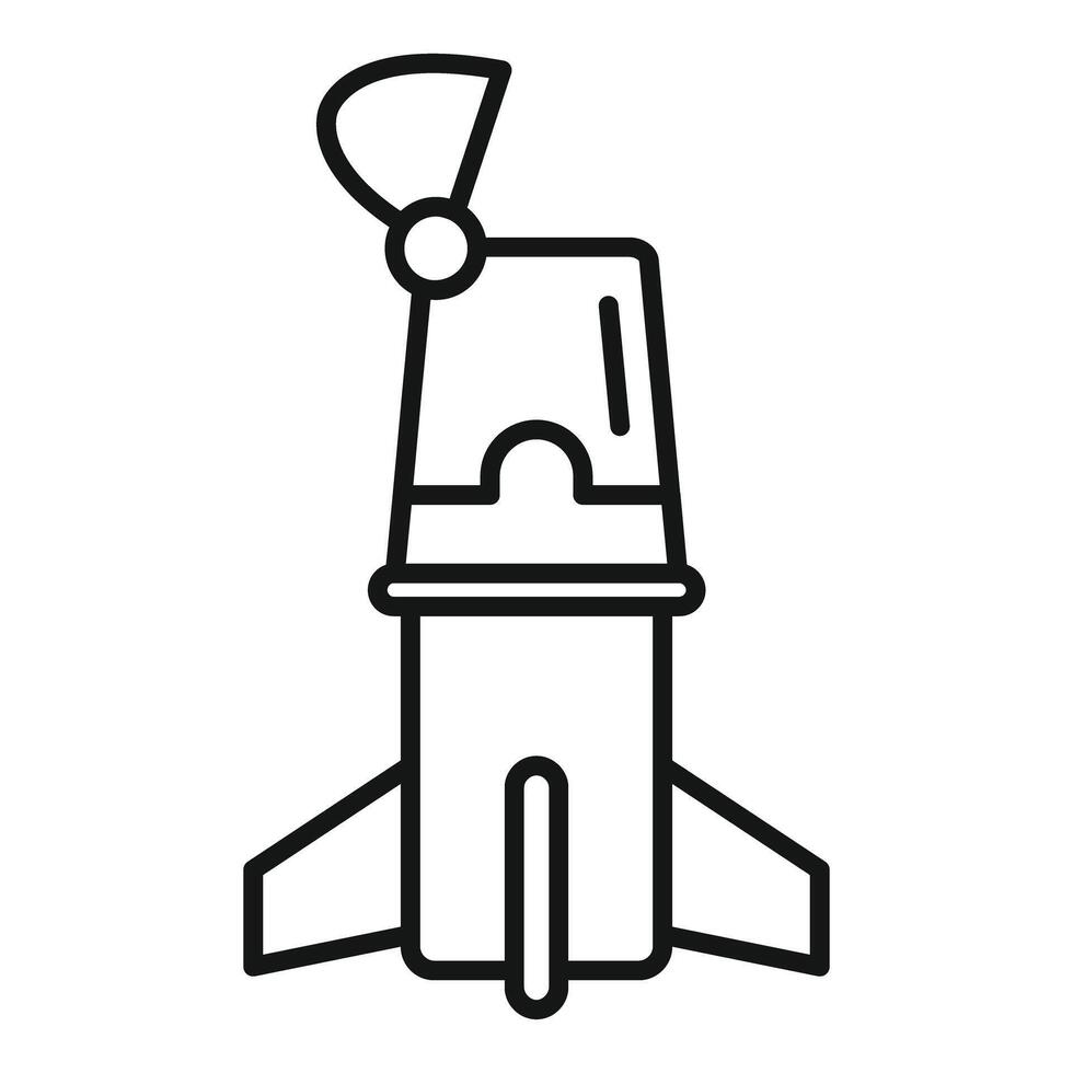 Space module rocket taking off from spaceport platform vector