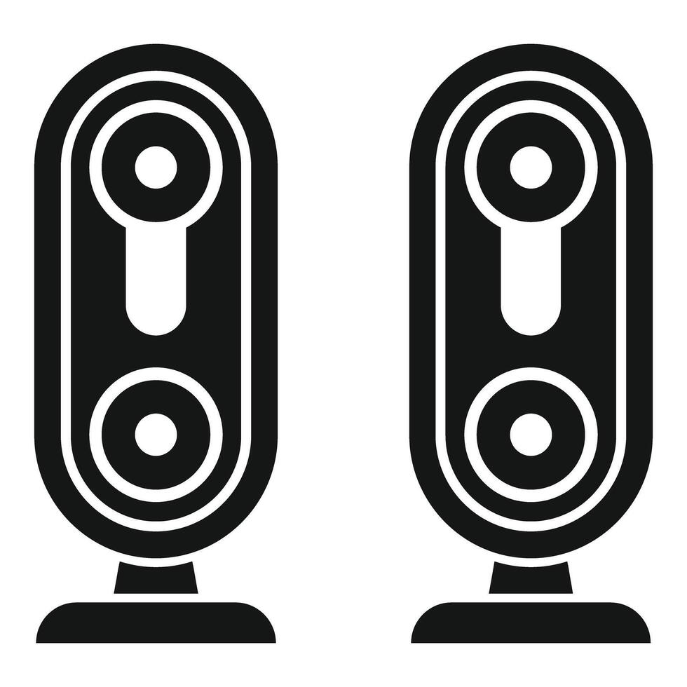 Pair of stereo speakers playing music with high quality sound vector