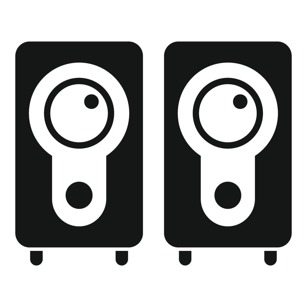 Pair of studio monitor speakers delivering high fidelity sound vector