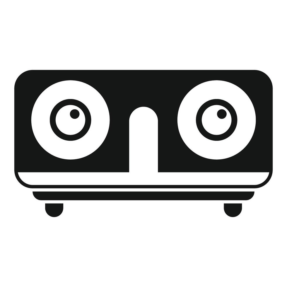 Vr headset experiencing virtual reality icon, simple style vector