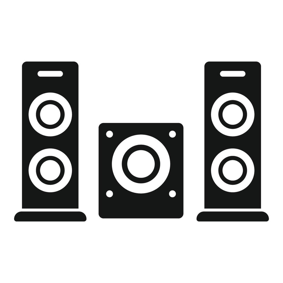 Black icon of a sound system playing loud music vector