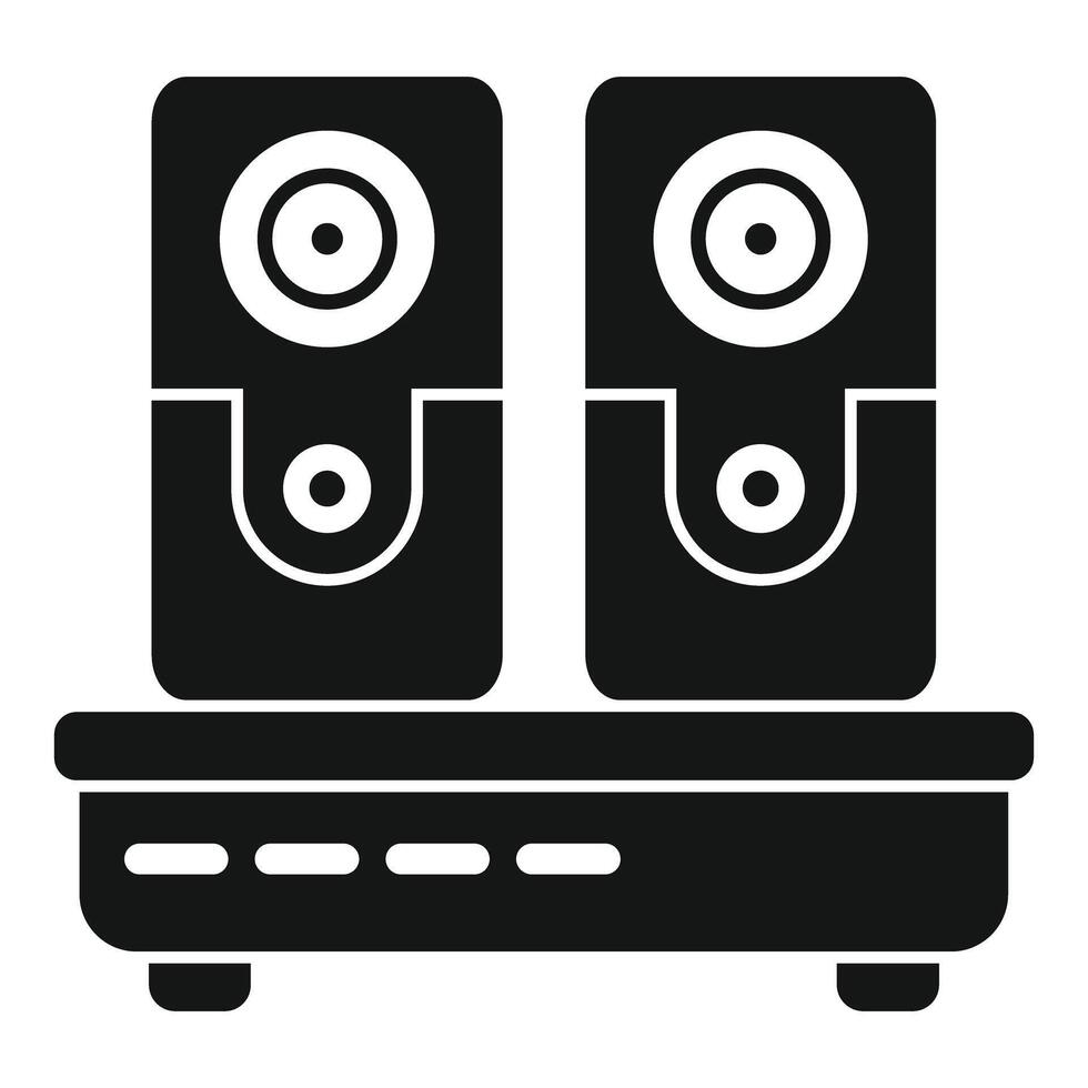 Home sound system playing music with two speakers vector