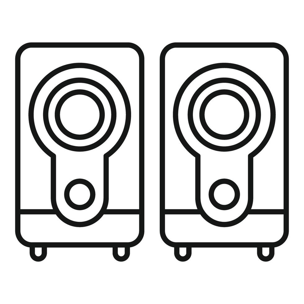 Pair of monitor speakers delivering powerful sound with style vector