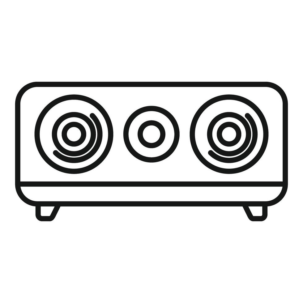 Line art icon of a wireless speaker playing loud music vector