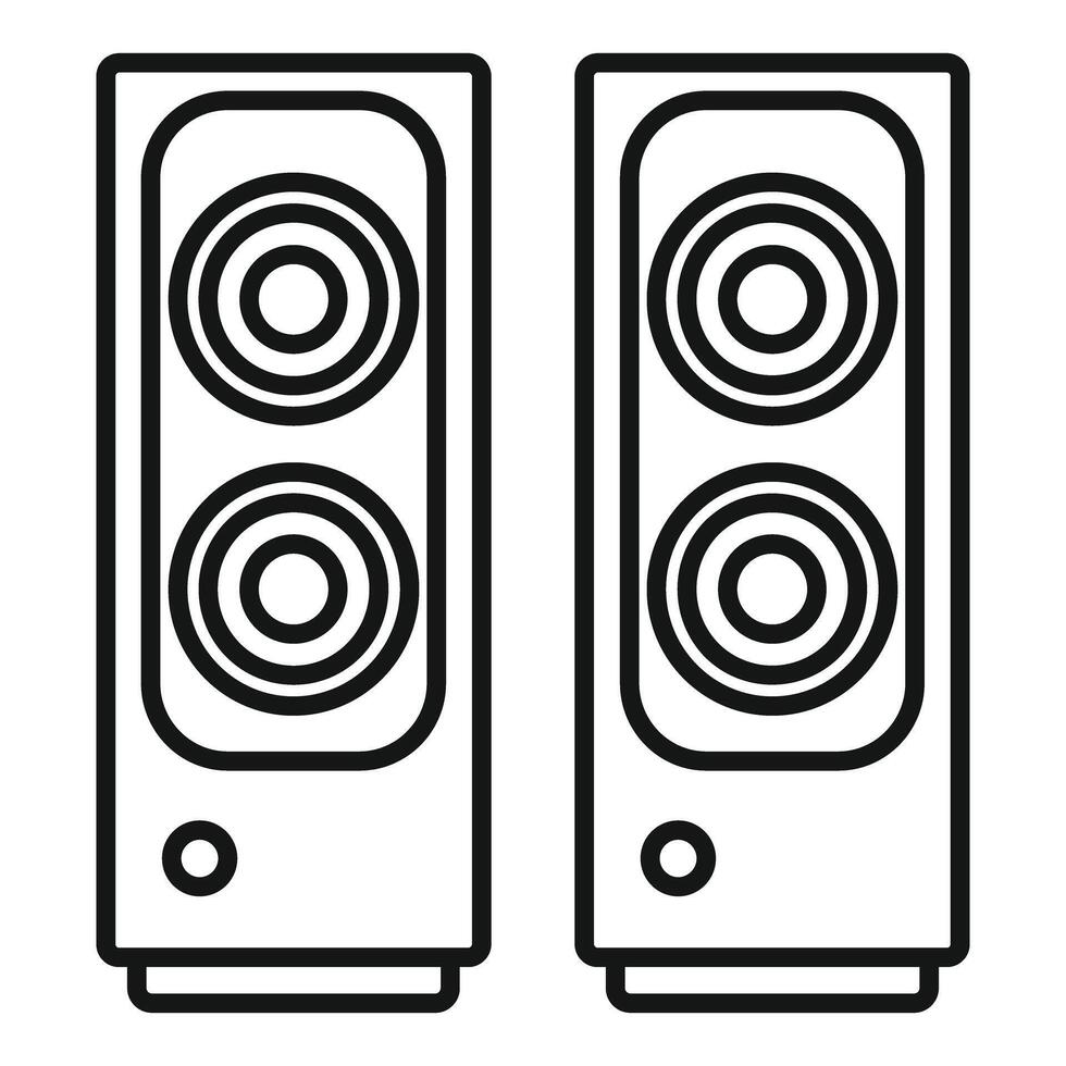 Pair of computer speakers delivering high quality audio experience vector