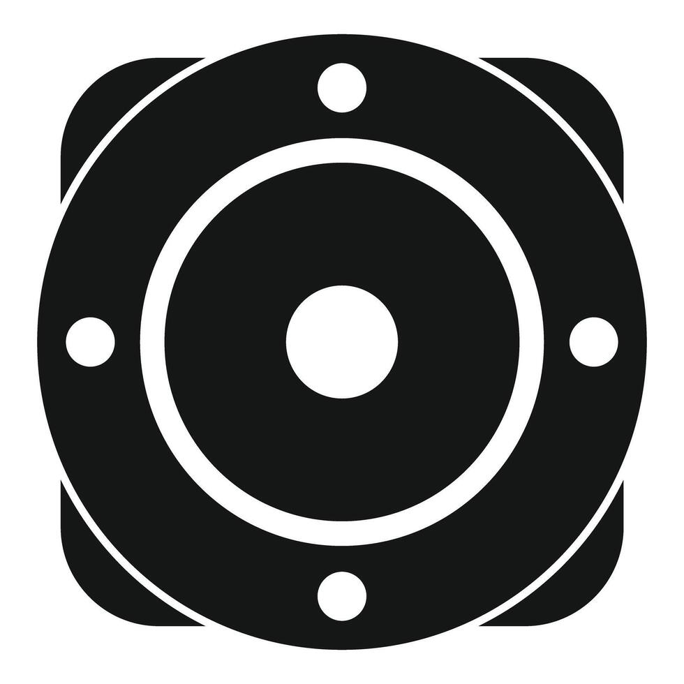 Black round speaker icon showing music and sound vector